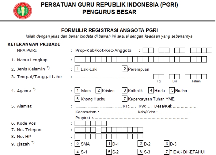 Pendaftaran PGRI Lombok Barat - Persatuan Guru Republik Indonesia Cabang Lombok Barat